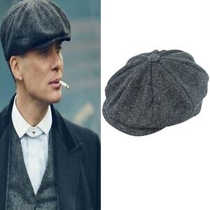 NEW PEAKY BLINDERS TOMMY SHELBY FANCY DRESS FLAT CAP HAT 1920s GREY STAG DO