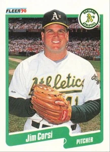 1990 Fleer Baseball Jim Corsi Oakland Athletics #4 - Picture 1 of 2