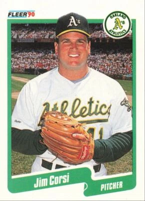 1990 Fleer Baseball Jim Corsi Oakland Athletics #4 - Image 1 of 2