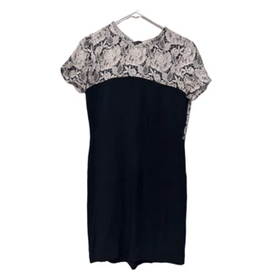 Abito tubino Stella McCartney pizzo floreale seta bianco e nero EU 42 M - Foto 1 di 12