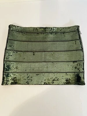 Haute Hippie SZ S Metallic Green Sequins Paillette Mini Skirt Women’s NWOT - Image 1 of 4