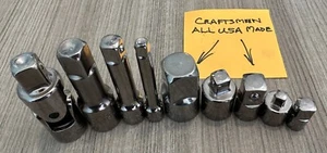 RARE 9 PC CRAFTSMAN TOOLS W/ 3 EXTENSIONS, UNIVERSAL, 5  ADAPTERS ALL USA MADE - Picture 1 of 7