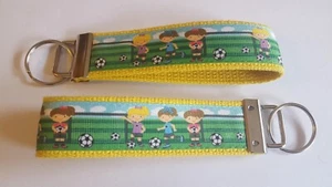 Kids Soccer 6" Key chain Key Fob Wrist Strap Key Ring Gift Cartoon Children - Picture 1 of 1