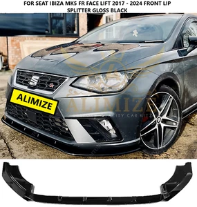 KIT DE CUERPO DIVISOR DE LABIOS DELANTERO NEGRO BRILLANTE PARA SEAT IBIZA FR SE MK5 2017+ - Imagen 1 de 6