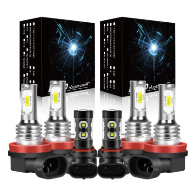 Lâmpadas de neblina combo de faróis de LED para Chrysler Town & Country 2008 2009 6 peças - Imagem 1 de 4