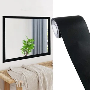 Black Matte Wallpaper Border Peel Stick Home Ceiling Decorative Border for Bath - Picture 1 of 6