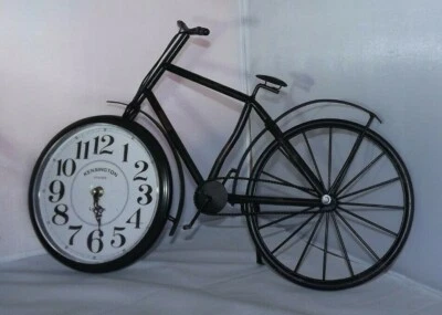 Retro Bicycle Kensington Station London Wall or Shelf Clock Metal Quartz 19" x14 - Image 1 of 4