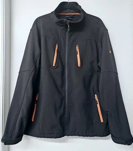 SNOZU Black Orange Long Sleeve Adjustable Cuffs Full Zipup Men Jacket (XL) - Picture 1 of 5