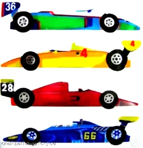 Sandylion Shiny RACE CARS Scrapbooking Stickers. *VINTAGE* H98 - Picture 1 of 1