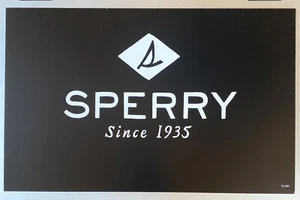 SPERRY 7"x11" Department Store Display Shoe Brand Sign Black/White - Picture 1 of 1