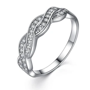 Anillo de boda infinito aniversario de circonio cúbico de plata esterlina para mujer - Imagen 1 de 6