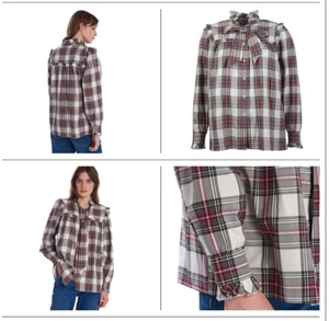 Womens Barbour Alexa Chung Bella check tartan blouse shirt size UK 10 US 6 EU 36 - Picture 1 of 6