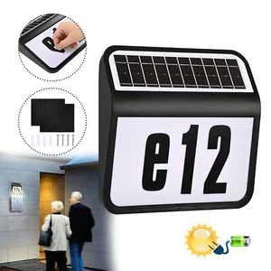 Solar Hausnummer Hausnummernleuchte Beleuchtung mit 2 LEDs Beleuchtet für Außen - Bild 1 von 13