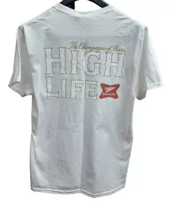 Miller High Life T-shirt Mens Vintage White Red "The Champagne of Beers" Men’s M - Picture 1 of 2