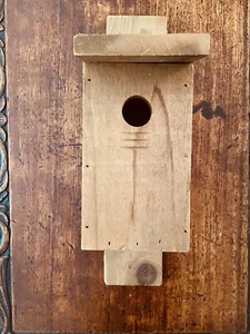 Bird House Wooden Vintage Rustic Primitive Wren Chickadee Bluebird Top Opening - Picture 1 of 11