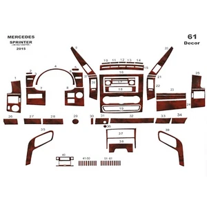 Kit de 61 piezas de cubierta de tablero interior de madera para Mercedes Sprinter 2006-2018 - Imagen 1 de 13
