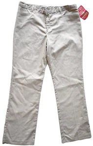 NWT Dickies Girl Pants Chinos 17R 37W Junior School Uniform Khaki Long Cotton - Picture 1 of 7