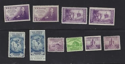 U.S. Stamps, 10 Different Farleys  , Mint Never Hinged & Mint Hinged - Image 1 of 2