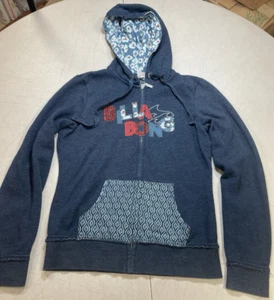 Girls Billabong Zip Up Hoodie Jacket  Blue W/ Cute Pattern RN 99064 Youth Size L - Picture 1 of 12