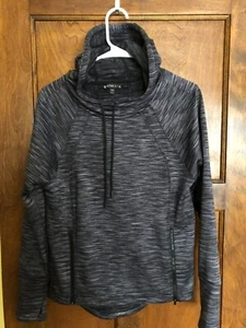 Athleta XXS Jersey Heather Negro Top Fleece Thumbholes Usado UNA VEZ! - Imagen 1 de 8