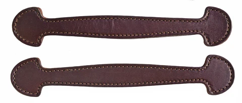 Set of 2 Havana Double & Stitched Leather Steamer Trunk Handles #102HAV Cover