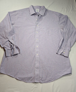 Brooks Brothers Est. 1818 Regent Men's Purple plaid USA Supima Cotton L/S Shirt