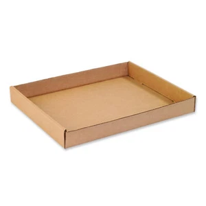 50 Per Bundle 15x12x1 3/4 Kraft Corrugated Trays ECT-32 - Picture 1 of 5