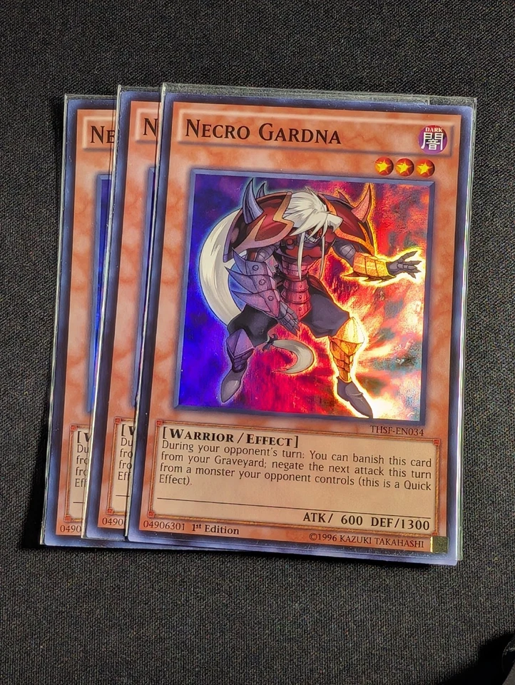 Yugioh - 3x Necro Gardna THSF-EN034 1st Edition Super Rare NM - Image 1 of 1
