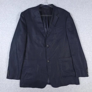 Banana Republic Jacket Mens 46R Blue Linen Blazer Sport Coat Casual Lightweight - Picture 1 of 14