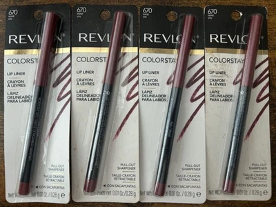 Revlon Colorstay Longwear Lip Liner 670 Wine Pull Out Sharpener - 4 Pack - Image 1 of 3