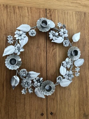 Adventskranz Kerzenhalter Silber Metall Ø33cm NEU  lene bjerre  Denmark 🎄🌺🌲🤩 - Bild 1 von 4