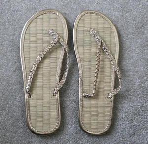 Monsoon Rose Gold Plaited Flip Flop Sandals BNWT £15 Size Large UK 7 8 EU 40-42 - Picture 1 of 4