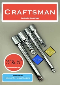 CRAFTSMAN 4 pc 3/8 1/2 ratchet socket extensions new - Picture 1 of 1