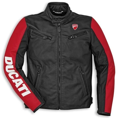 Ducati C3 Men’s Racing Leather Motorcycle Jacket – Red & Black MotoGP Biker Gear - Image 1 of 4