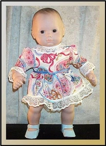 Ropa para muñeca bebé Made2Fit American Girl 15" pulgadas Bitty Dress corazones y flores - Imagen 1 de 1
