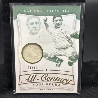 2017 Panini National Treasures Yogi Berra All Century Game Used Material 01/10 - Image 1 of 4