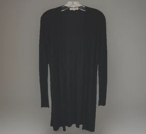 Joah Brown Luna Cardigan Womens S / M Black Slits Long Knit Athleisure Travel - Picture 1 of 7