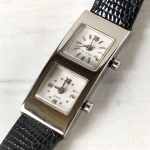 THE GINZA Wristwatch Dual Time Quartz Silver Excellent working Battery replaced - Picture 1 of 24