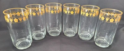 Juego de 6 vasos Corelle Butterfly dorados vaso cristalería Corning de colección Foto 1 de 4
