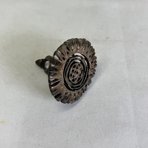 VINTAGE OLD HANDMADE SOUTH INDIAN RARE DYE MOLD BRASS STAMP / SEAL TILAK - Picture 1 of 12