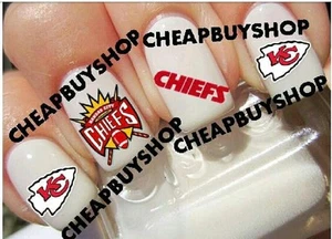 2025 Kansas City Chiefs Promo 3 Different Designs》Salon Quality Nail Art Decals - Picture 1 of 1