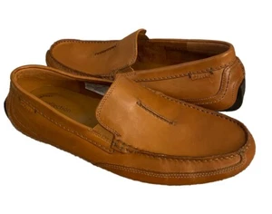 Clarks Ashmont Race Men's Tan Leather Driving Moccasin Loafer Shoes Size 10 M - Picture 1 of 21