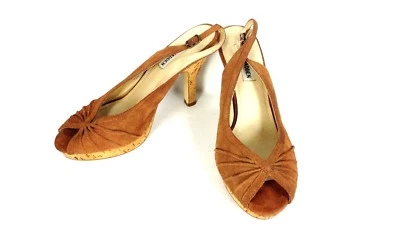 Zapatos de mujer STEVE MADDEN PERSEGUIR 7M con cordones de cuero gamuza marrón claro alto  Foto 1 de 4