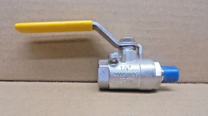 PARKER XV501SS-4 BALL VALVE, STAINLESS STEEL, 1/4" - Picture 1 of 3