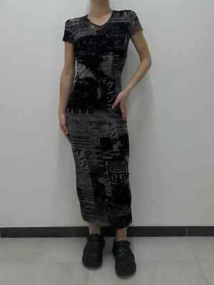 Vintage Kenzo Jeans Sheer Mesh Maxi Long Dress Asian Tokyo Printed y2k Size M - Image 1 of 4