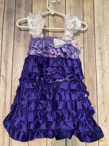 Girls Princess Inspired Sophia First Satin Ruffle Dress Costume Medium 12-24 mo - Picture 1 of 2