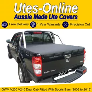 Bunji TONNEAU COVER for GWM V200 V240 Dual Cab Ute W/Sports Bars 2009 to 2015 - Picture 1 of 1