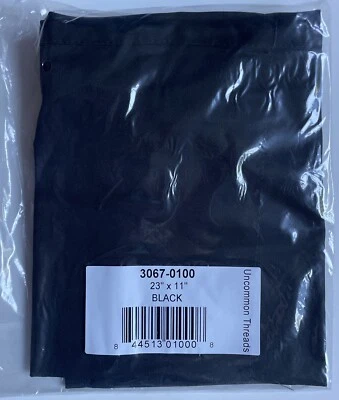 Uncommon Threads Unisex Waist Apron 3 Section Pocket, Black, 23” x 11” - Image 1 of 2