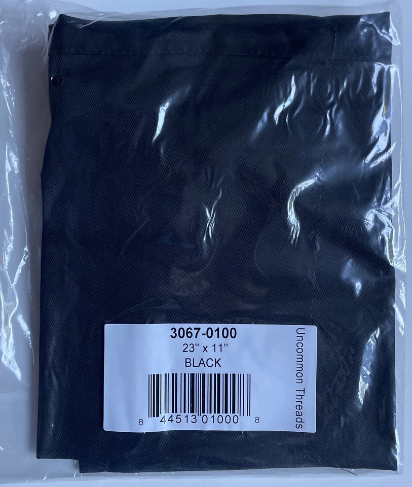 Uncommon Threads Unisex Waist Apron 3 Section Pocket, Black, 23” x 11” - Image 1 of 2