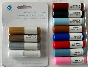 STYLO CROQUIS MÉTALLIQUE pack de 4 silhouette neuve camée 4 découpe numérique + 8 stylos d'occasion